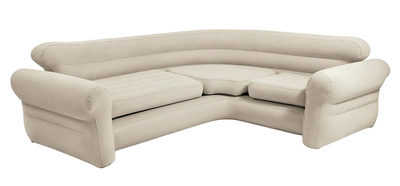 Надувний кутовий диван Intex 257 x 203 x 76 см 68575 Бежевий (6941057402772)