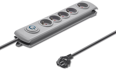 Listwa antyprzepięciowa Qoltec 5 gniazd 1.8 m Grey (5901878502700)
