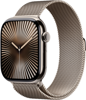 Смарт-годинник Apple Watch Series 10 GPS + Cellular 46mm Natural Titanium Case with Natural Milanese Loop - M/L (MWYC3QH/A)