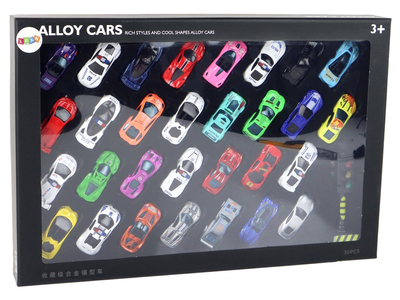 Zestaw zabawek Lean Toys Resoraki aluminiowe w pudełku sportowe policyjne (16533) 30 szt (5905884450420)
