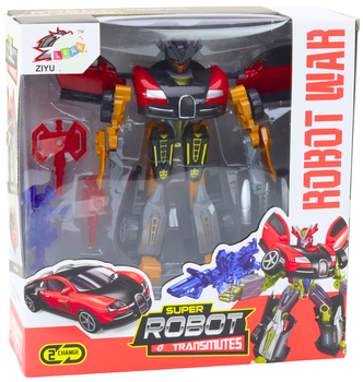 Auto-robot Lean Toys 2 w 1 z akcesoriami i z zestawem 3 sztuk broni Czerwony (18778) (5905991022794)