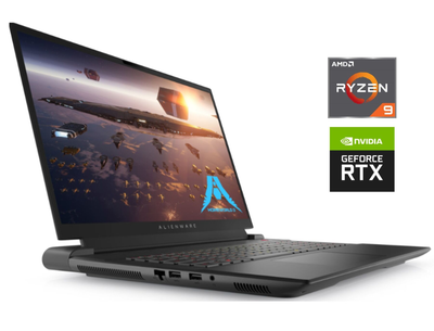 Ігровий ноутбук Dell Alienware m18 R1 / 18" (1920x1200) IPS / AMD Ryzen 9 7845HX (12 (24) ядер по 3.0 - 5.2 GHz) / 32 GB DDR5 / 1000 GB SSD NVMe / nVidia GeForce RTX 4070, 8 GB GDDR6, 128-bit / WebCam б/в
