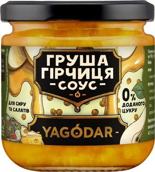 Грушевый соус с горчицей YAGODAR без сахара для сыра и салата 200 г (4820255081380)