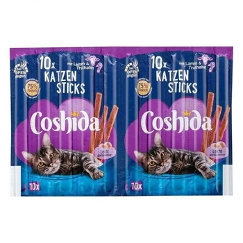 Ласощі для котів Coshida MEGA PACK м'ясні палички з бараниною та індичкою, 20 шт х 5 г