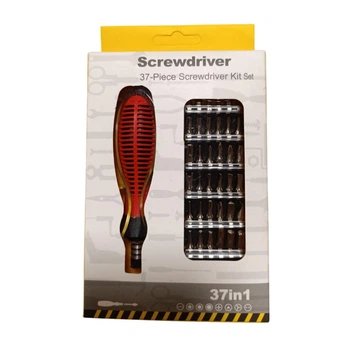 Отвертка с набором бит SCREWDRIVER Набор 37в1 Для ремонта электроники Red-Yellow