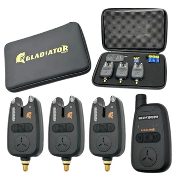 Электронные сигнализаторы поклевки для рыбалки GLADIATOR RF298 3+1 Black с пейджером