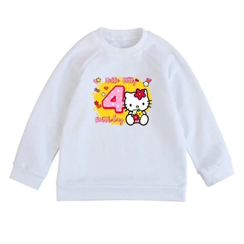 Свитшот детский белый с принтом Hello Kitty Birthday 4 года DM-11194 110 см