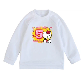 Свитшот детский белый с принтом Hello Kitty Birthday 5 лет DM-11195 122 см