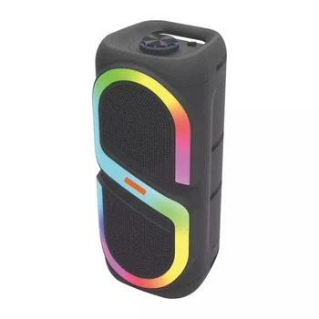 Портативна бездротова Bluetooth колонка акумуляторна 2x25 Вт FM-радіо міні валіза з RGB LED підсвічуванням 50W 51x21 x21см UKC MS-2054BT