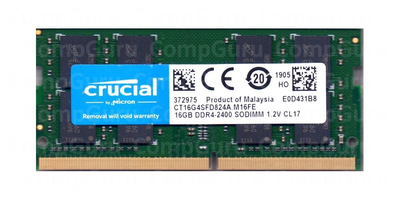 Оперативная память для ноутбука Crucial DDR4 16GB 2400MHz SO-DIMM PC4-2400 (CT16G4SFD824A.M16FE)
