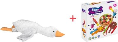Набор DGT Игрушка мягкая набивная -Plush Гусь Оскар + Набор для детской лепки ART Пицца-мастер (4820266221287_1)