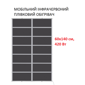 Мобильный инфракрасный пленочный обогреватель Monocrystal MIX-14 (60х140 см, 420 Вт)