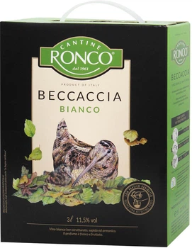 Вино BECCACCIA bianco CANTINE RONCO біле сухе 11.5% 3 л (8011510003247)