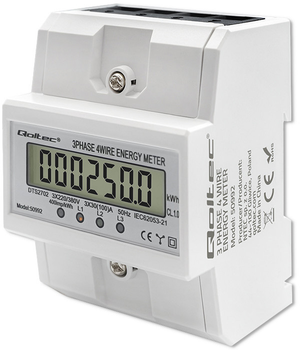 Счётчик электричества трёхфазный Qoltec 50992 (5901878509921)