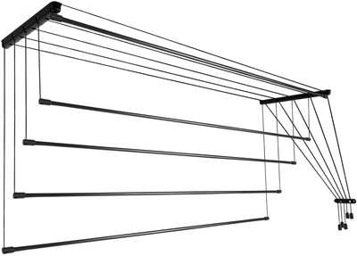 Сушилка потолочная для белья Laundry 5 прутьев 160 см Черная (TRL-160-D5-BLK)