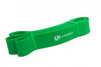 Резиновая петля для подтягивания U-powex Power band зеленая 44мм ширина 23-63кг нагрузка для фитнеса, тренировок (арт.2100)