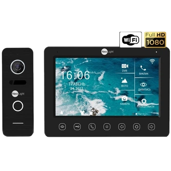 Комплект видеодомофона с Wi-Fi 7” NeoLight NeoKIT HD WF (KAPPA+ HD WF Black + PRIME FHD Black)