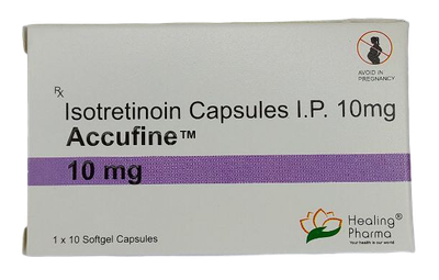 Изотретиноин от акне Healing Pharma Accufine Isotretinoin 10 мг 10 софтгелей