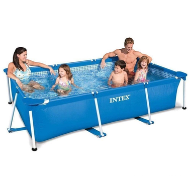 Прямокутний каркасний басейн Intex 28270 з чашою із ПВХ 220х150х60 см Синій (127-9-28270)