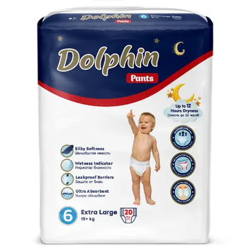 Подгузники Трусики детские Dolphin 6 Exta large 15+ кг 20 шт