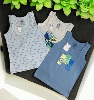 Набор 3 шт детские майки для мальчика Baykar р 3 122-128 см 5-6 лет арт 2524