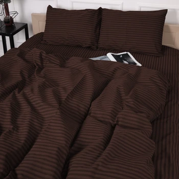 Комплект постільної білизни Mirson Бязь 17-0617 Stripe Brown 200х220 см (2200008202743)
