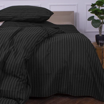 Простынь на резинке MirSon Ranforce Elite 17-0611 Stripe Black 80 х 190 см (2200008200213)
