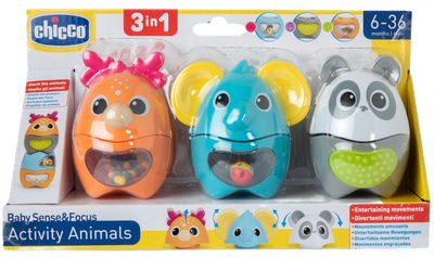 Розвиваюча іграшка Chicco Baby Sense & Focus Activity Animals 3в1 (8058664176977)