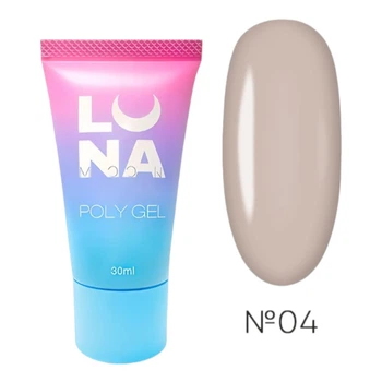 Полигель LUNAmoon для наращивания Poly Gel №4, бежевый, 30 мл