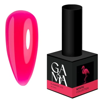 Вітражний гель-лак GA&MA Mystic Collection Flamingo 213 Містік колекція Фламінго, неоновий рожевий, 10 мл