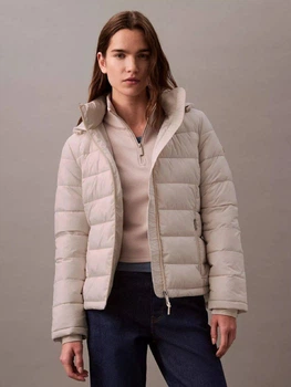 Куртка демісезонна коротка з капюшоном жіноча Calvin Klein 390500939 XL Молочна ( 1159837553)