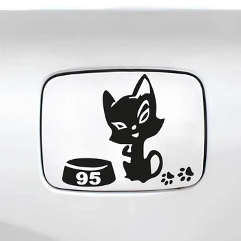 Наклейка "Кішечка хоче 95 бензин" 15х13 см Чорна (013)