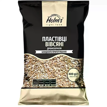 Хлопья Holm's light food овсяные мелкозерновые быстрого приготовления 400 г