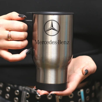 Термокружка Mercedes-Benz сіра з прінтом 480 мл
