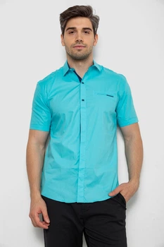 Сорочка чоловіча однотонна, колір бірюзовий, 214R7118, 4XL