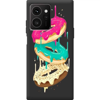 Силиконовый Черный Чехол с Картинкой для HMD Skyline Принт (Цветные Пончики) (66409-ysb001)