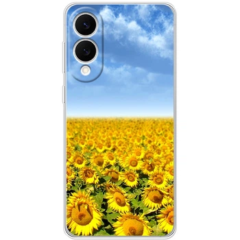 Силиконовый Чехол с Картинкой для Samsung Galaxy S25 Edge (S937) Принт (Патриотический, Подсолнухи) (66011-ysm49)