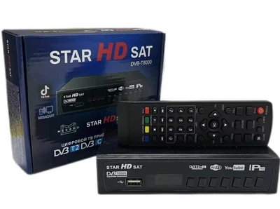 Мультимедійний ресівер T8000 T2 Star HD з DVB-T2 та USB приставка з пультом чорний