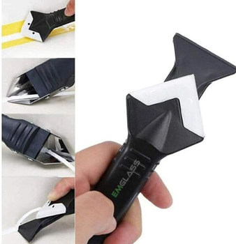 Силіконовий шпатель скребок для герметика і силікону SILICON TROWEL SCRAPER 20 x 4.6 см пластик і силікон для видалення і нанесення герметика