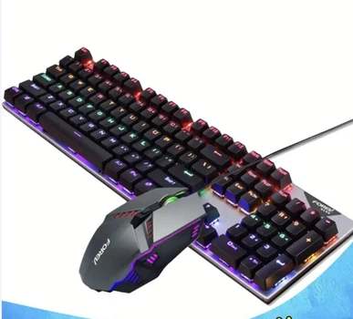 Игровая клавиатура FOREV FV-Q609 с мышкой механическая 104 клавиши RGB подсветка
