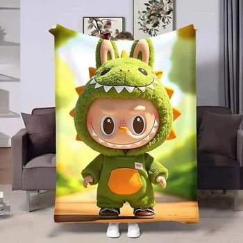 Плед плюшевий велюр Лабубу 13 з 3D малюнком 135х160