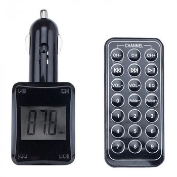 ФМ FM трансмиттер AUX модулятор авто MP3 H16 с LED дисплеем и USB FM модулятор для автомобиля черный (3097)