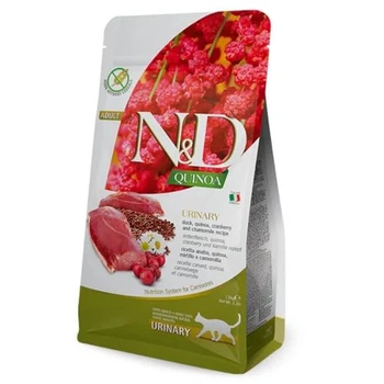 Сухой корм Farmina (Фармина) N&D Quinoa Urinary профилактика мочекаменной болезни с уткой, киноа, клюквой, ромашкой-1.5кг