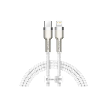 Дата кабель USB-C to Lightning 1.0m Cafule Metal PD 20W white Baseus (CATLJK-A02)