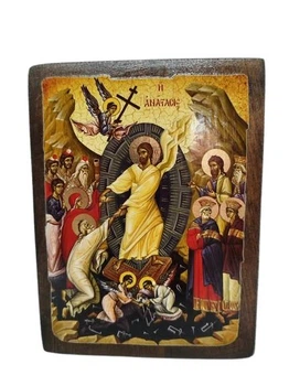 Икона Воскресение Христово (на массиве Ольхи 210*280 мм)
