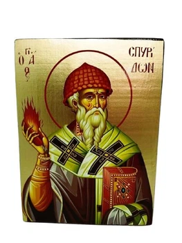 Икона Святитель Спиридон Тримифунтский 170*230 мм (в Золоте на дереве)