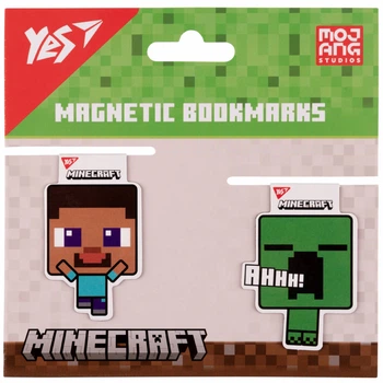 Закладки для підручників YES, 2 шт., Minecraft, магнітні, (708101)