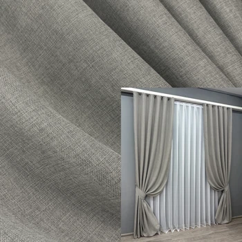 Комплект готовых штор VR-Textil Лен Мешковина № 1016ш Светло-серый 150х270 см 2 шт (30-815)