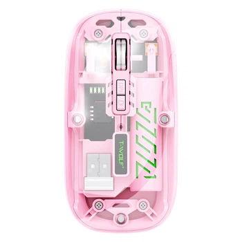 Мышь T-WOLF X11 беспроводная, бесшумная с аккумулятором 2,4G+Bluetooth Pink