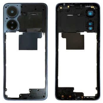 Рамка корпуса для Xiaomi Redmi 13C (синяя со стеклом камеры)